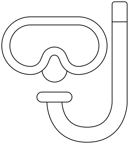 Diving Mask Emoji Coloring Page